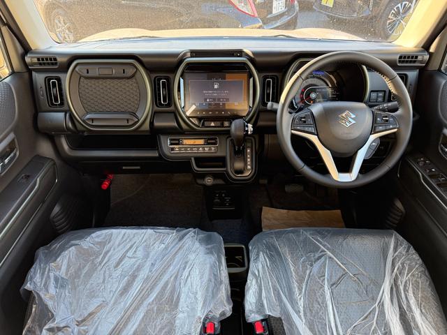 ハスラー タフワイルドターボ 届出済未使用車 メーカー9型ナビ 全方位カメラ 衝突軽減装置 車線逸脱警報 Bluetoothオーディオ フルセグ DVD コーナーセンサー シートヒーター ルーフレール 追従クルコン LEDライト(3枚目)