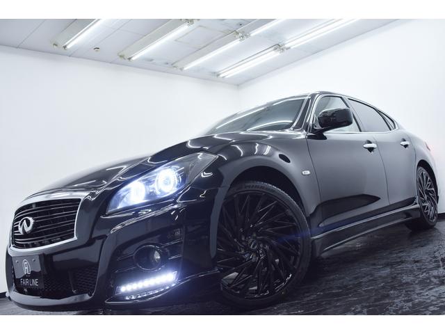 フーガ ２５０ＧＴ　Ａパッケージ　黒ハーフレザー・新品インパル仕様フルエアロ・新品アルミホイール＆タイヤ・ＩＮＦＩＮＩＴＩ・イカリングＢＬＡＣＫカスタムライト・特別１年保証・走行無制限・クルーズコントロール・地デジ・Ｂｌｕｅｔｏｏｔｈ（7枚目）