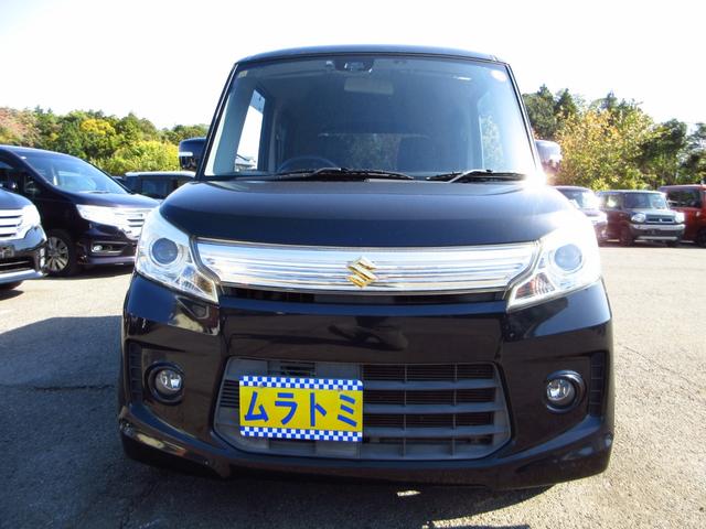 スペーシアカスタム ＴＳ　ターボ　ナビ　フルセグ　ＥＴＣ　Ｂカメラ　両側パワースライドドア　衝突軽減ブレーキ　純正エアロ　社外アルミ　シートカバー　アイドリングストップ　リアスモークフィルム　ＨＩＤオートライト　フォグ（3枚目）