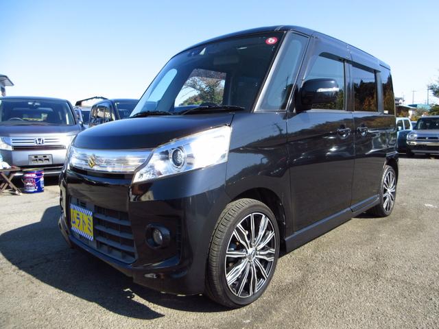 スペーシアカスタム ＴＳ　ターボ　ナビ　フルセグ　ＥＴＣ　Ｂカメラ　両側パワースライドドア　衝突軽減ブレーキ　純正エアロ　社外アルミ　シートカバー　アイドリングストップ　リアスモークフィルム　ＨＩＤオートライト　フォグ（4枚目）