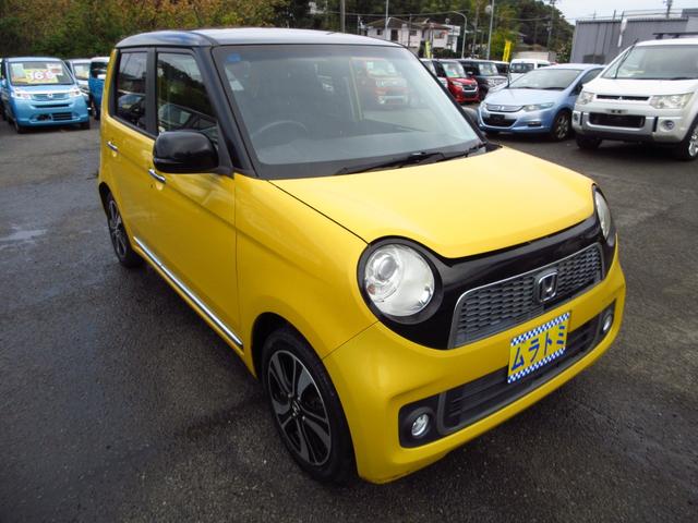 N-ONE プレミアム ツアラー・Lパッケージ ターボ ツートンカラー パドルシフト クルーズコントロール ディスプレイオーディオ HDMI CD ETC Bカメラ 革巻きステアリング 純正アルミ HIDオートライト フォグ スマートキー 取説(8枚目)