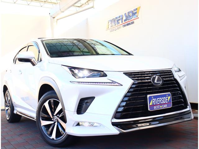 NX300h バージョンL サンルーフ モデリスタエアロ 3眼LED シーケンシャルウインカー マークレビンソン パノラミックビュー 純正ナビ BSM AC100V 白革エアシート 電動リアゲート リアシートヒーター 18AW(53枚目)