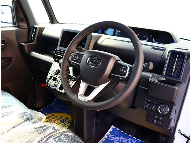 タント カスタムＲＳリミテッド　届出済未使用車　禁煙車　スマートクルーズ　バックカメラ　ＬＥＤライト　１５ＡＷ　ハーフレザー　コーナーセンサー　電動パーキングブレーキ　記録簿　衝突被害軽減システム　バックカメラ　両側電動スライド（21枚目）