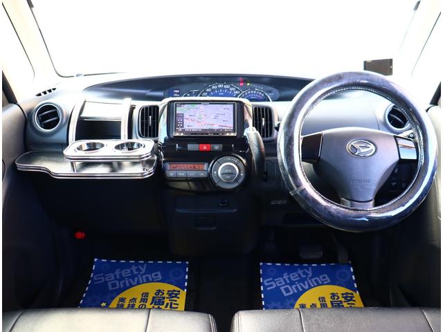 タント カスタムＲＳ　メモリナビフルセグ　ＥＴＣ　スマートキー　ＨＩＤライト　外黒革調シートカバー　電動スライドドア　外アルミ　　ピラーレスドア　ローダウン（7枚目）