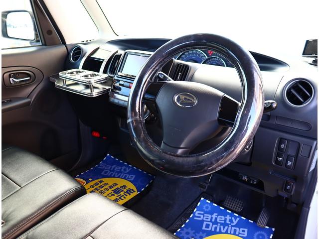 タント カスタムＲＳ　メモリナビフルセグ　ＥＴＣ　スマートキー　ＨＩＤライト　外黒革調シートカバー　電動スライドドア　外アルミ　　ピラーレスドア　ローダウン（8枚目）