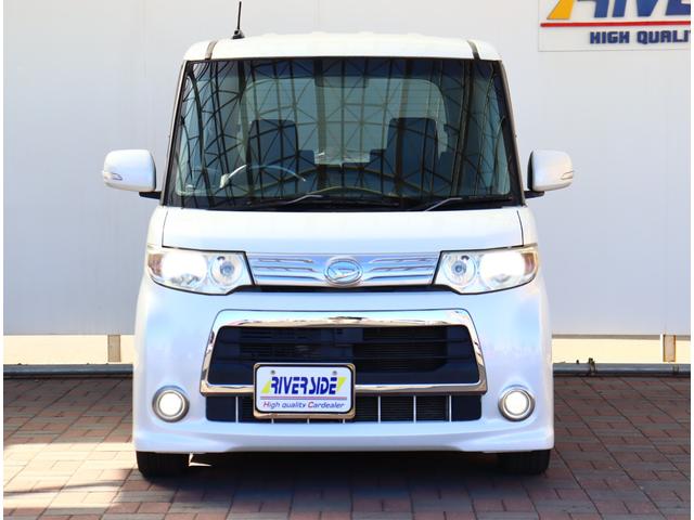 タント カスタムＲＳ　メモリナビフルセグ　ＥＴＣ　スマートキー　ＨＩＤライト　外黒革調シートカバー　電動スライドドア　外アルミ　　ピラーレスドア　ローダウン（32枚目）