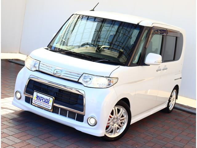タント カスタムＲＳ　メモリナビフルセグ　ＥＴＣ　スマートキー　ＨＩＤライト　外黒革調シートカバー　電動スライドドア　外アルミ　　ピラーレスドア　ローダウン（40枚目）