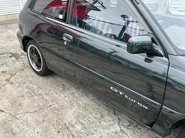 スターレット ＧＴ　ＧＴターボ（純正５速ＭＴ）・全塗装済・希少ブラキッシュグリーンＭ　車検・整備費用込で納車　ＷＯＲＫユーロライン１４インチアルミ（18枚目）