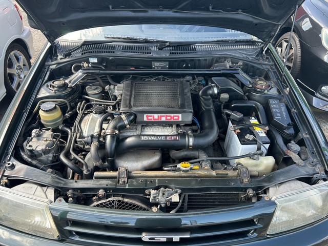 スターレット ＧＴ　ＧＴターボ（純正５速ＭＴ）・全塗装済・希少ブラキッシュグリーンＭ　車検・整備費用込で納車　ＷＯＲＫユーロライン１４インチアルミ（33枚目）