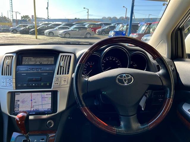 ハリアー 240G Lパッケージリミテッド 社外HDDナビ フルセグ MTモードAT パワーバックドア HID ETC 運転席パワーシート キーレス フォグランプ キーレス 純正アルミ(9枚目)