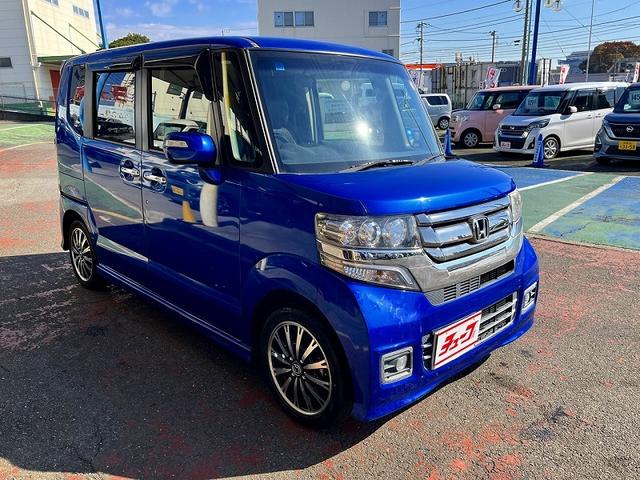 Ｎ－ＢＯＸカスタム Ｇ・ターボＬパッケージ　純正ＳＤナビ　フルセグ　バックカメラ　プッシュスタート　キーフリー　両側自動ドア　パドルシフト　ＨＩＤ　ＥＴＣ　ハーフレザーシート（2枚目）