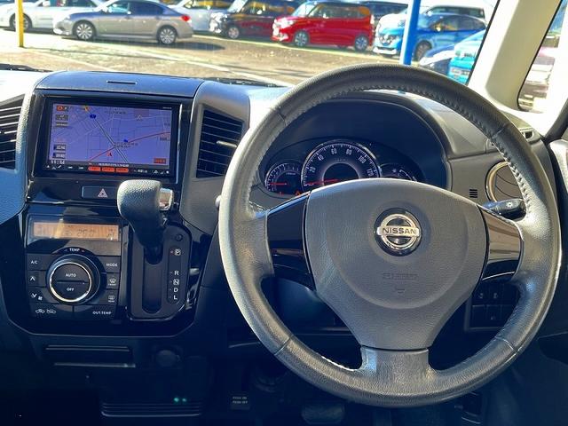 ルークス ハイウェイスターターボ 純正SDナビ ワンセグ プッシュスタート キーフリー 両側パワースライドドア HID ウインカーミラー オートエアコン 純正アルミ(9枚目)