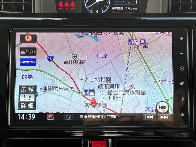 トール カスタムＧ　９インチＳＤナビ　フルセグＴＶ　パノラミックビューモニター　ステアリングスイッチ　レーダークルーズコントロール　両側パワースライドドア　ＬＥＤヘッドライト　ＬＥＤフォグランプ　電動パーキング（9枚目）