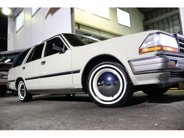 グロリアワゴン SGL サーフスタイル 新品VENPLAホイールキャップ 新品ホワイトリボンタイヤ LEDヘッドライト サンドベージュNewペイント タイミングベルト交換済み(36枚目)