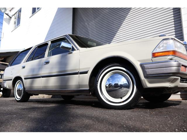 グロリアワゴン SGL サーフスタイル 新品VENPLAホイールキャップ 新品ホワイトリボンタイヤ LEDヘッドライト サンドベージュNewペイント タイミングベルト交換済み(63枚目)