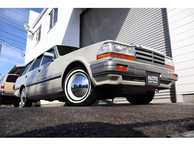 グロリアワゴン SGL サーフスタイル 新品VENPLAホイールキャップ 新品ホワイトリボンタイヤ LEDヘッドライト サンドベージュNewペイント タイミングベルト交換済み(65枚目)