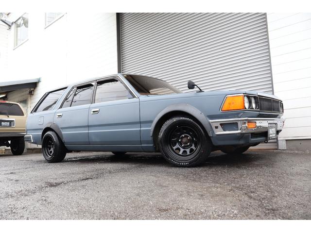 セドリックワゴン SGL マットスタイリング 丸目4灯フェイス アイアンバンパー オーバーフェンダー デイトナブラック INCEPTIONホワイトレター LEDヘッドライト レカラステアリング ETC タイミングベルト交換済み(10枚目)