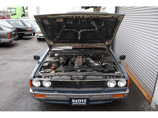 セドリックワゴン SGL マットスタイリング 丸目4灯フェイス アイアンバンパー オーバーフェンダー デイトナブラック INCEPTIONホワイトレター LEDヘッドライト レカラステアリング ETC タイミングベルト交換済み(29枚目)