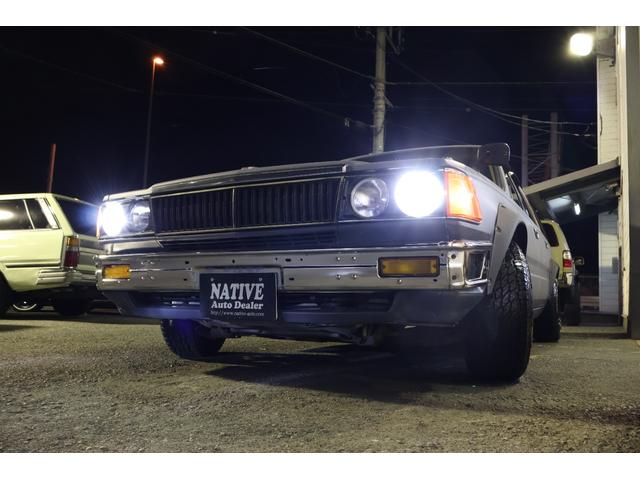 セドリックワゴン SGL マットスタイリング 丸目4灯フェイス アイアンバンパー オーバーフェンダー デイトナブラック INCEPTIONホワイトレター LEDヘッドライト レカラステアリング ETC タイミングベルト交換済み(34枚目)