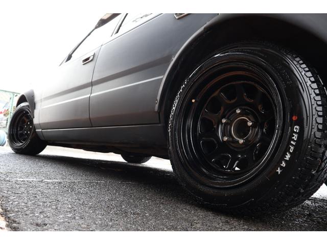 セドリックワゴン SGL マットスタイリング 丸目4灯フェイス アイアンバンパー オーバーフェンダー デイトナブラック INCEPTIONホワイトレター LEDヘッドライト レカラステアリング ETC タイミングベルト交換済み(48枚目)