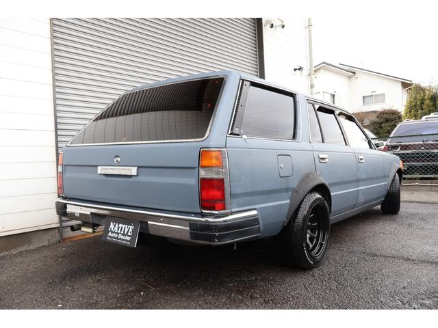 セドリックワゴン SGL マットスタイリング 丸目4灯フェイス アイアンバンパー オーバーフェンダー デイトナブラック INCEPTIONホワイトレター LEDヘッドライト レカラステアリング ETC タイミングベルト交換済み(56枚目)