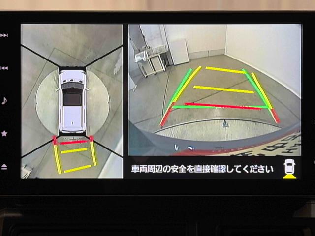４方向にカメラを装備済みの特別車です。カメラが４方向につくことで、車を上から見下ろしているような映像を作ることができます。後方確認や駐車の際に、とても嬉しい機能です☆
