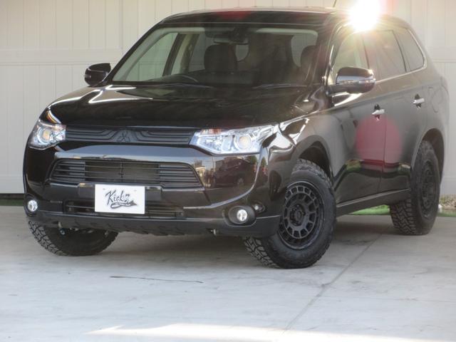 アウトランダー ２４Ｇナビパッケージ　／新品マッドタイヤ／新品ＡＷ／追従クルコン／衝突軽減／車線逸脱／アルパイン後席天井モニタ／純ＳＤナビ／ＤＶＤ再／フルセグ／Ｂｌｕｅｔｏｏｔｈ／後・左カメラ／ＵＳＢ接続（ｉｐｈｏｎｅ可）ＨＩＤ／フォグ／（2枚目）