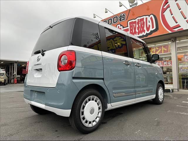 ムーヴキャンバス ストライプスＧ　届出済未使用車　両側パワースライドドア　スマートキー　プッシュスタート　オートライト　オートエアコン　電動格納ミラー　衝突被害軽減ブレーキ　スマートアシスト（5枚目）