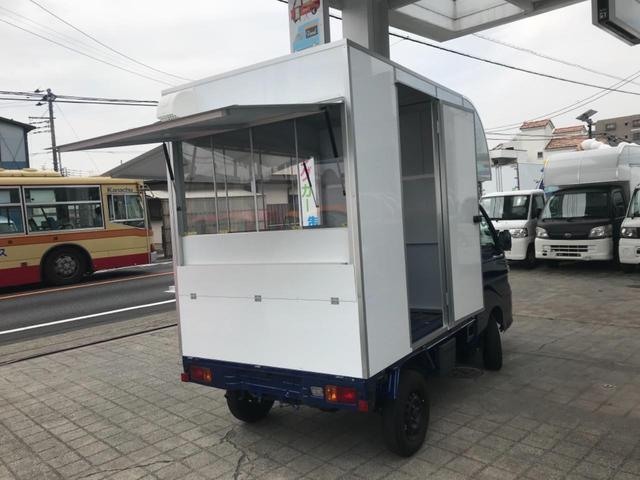 ハイゼットトラック エアコン・パワステスペシャルVS キッチンカー 移動販売車 トリミングカー PS AT AC BOX新品 2面跳ね上げ式売窓 2槽シンク 作業台 給排水タンク バックモニター型ドラレコ 軽キッチンカー 新塗装(23枚目)
