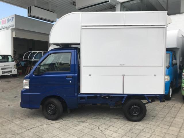 ハイゼットトラック エアコン・パワステスペシャルVS キッチンカー 移動販売車 トリミングカー PS AT AC BOX新品 2面跳ね上げ式売窓 2槽シンク 作業台 給排水タンク バックモニター型ドラレコ 軽キッチンカー 新塗装(27枚目)