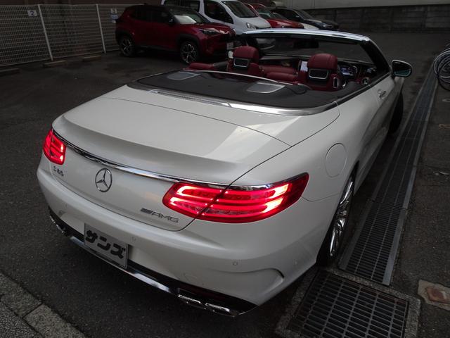 Sクラス S550 カブリオレ 禁煙車 車検整備付き フロントバンパー&フロントフェンダー&ボンネットプロテクションフィルム施工 AMG・S63前後バンパー パナメリカーナグリル HDDナビTV 全周囲カメラ 赤革 エアサス ACC(47枚目)