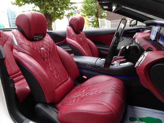 Sクラス S550 カブリオレ 禁煙車 車検整備付き フロントバンパー&フロントフェンダー&ボンネットプロテクションフィルム施工 AMG・S63前後バンパー パナメリカーナグリル HDDナビTV 全周囲カメラ 赤革 エアサス ACC(55枚目)