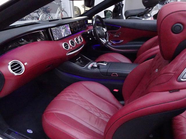 Sクラス S550 カブリオレ 禁煙車 車検整備付き フロントバンパー&フロントフェンダー&ボンネットプロテクションフィルム施工 AMG・S63前後バンパー パナメリカーナグリル HDDナビTV 全周囲カメラ 赤革 エアサス ACC(57枚目)