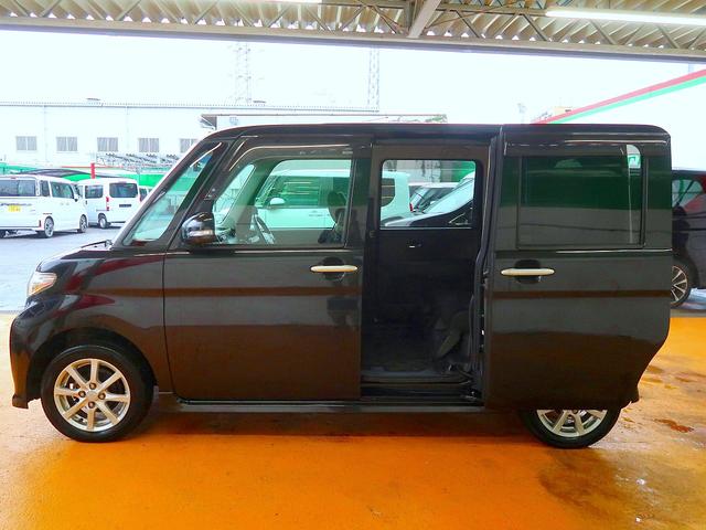 タント カスタムX 修復歴なし 社外CD/AUX接続 スマートキー 自動ドア オートエアコン 社外前後ドラレコ HID フォグ 純正フルエアロ &14AW(8枚目)