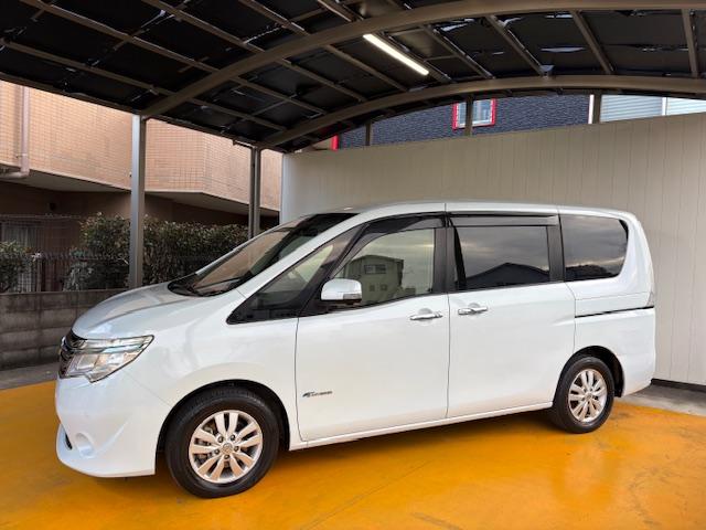 セレナ ２０Ｇ　Ｓ－ハイブリッド　修復歴なし　純正ＳＤナビ　衝突軽減ブレーキ　両側自動ドア　全周囲モニタ　フリップダウンモニタ　ＥＴＣ　インテリキー　車線逸脱警報　コーナーセンサー　クルコン　半革　フォグ　革巻ステア　プッシュスタート（24枚目）