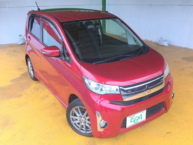 ｅＫカスタム Ｔ　修復歴なし　１オーナ　禁煙車　純正ＳＤナビ　ＣＤ／ＡＵＸ／ＵＳＢ再生　フルセグＴＶ　バックカメラ　ＥＴＣ　スマートキー　オートエアコン　ＨＩＤ　フォグ　純正フルエアロ＆社外１５ＡＷ（24枚目）