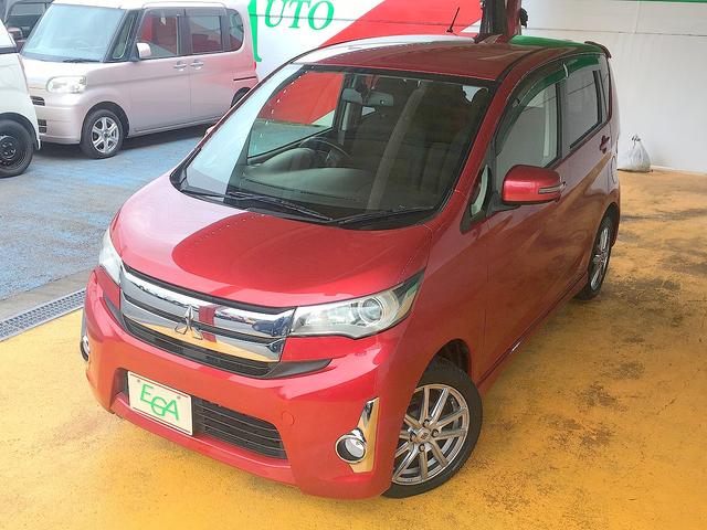 ｅＫカスタム Ｔ　修復歴なし　１オーナ　禁煙車　純正ＳＤナビ　ＣＤ／ＡＵＸ／ＵＳＢ再生　フルセグＴＶ　バックカメラ　ＥＴＣ　スマートキー　オートエアコン　ＨＩＤ　フォグ　純正フルエアロ＆社外１５ＡＷ（28枚目）