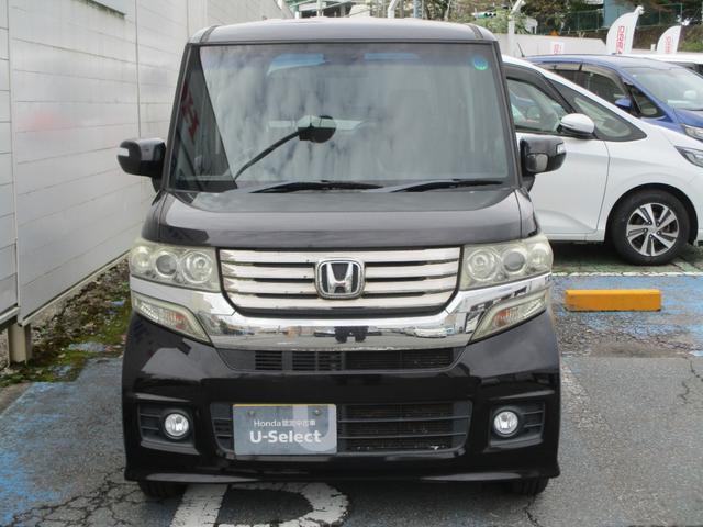 N-BOXカスタム G・ターボパッケージ 純正ナビ フルセグTV CD DVD バックカメラ ETC 両側電動スライドドア スマートキー HIDヘッドライト フォグライト 無限マフラー 社外14インチアルミ クルーズコントロール バツクカメラ(2枚目)