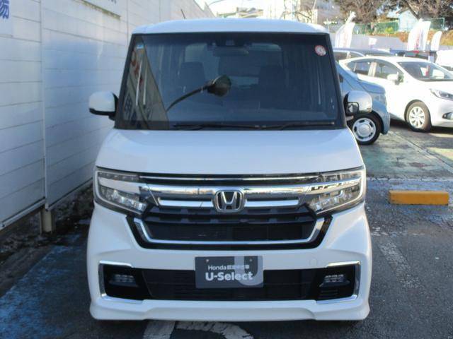 N-BOXカスタム L 純正ナビ フルセグTV CD DVD リヤカメラ ETC 禁煙 ワンオーナー 純正前後ドラレコ シートヒーター 衝突軽減ブレーキ サイドカーテンエアバック コーナーセンサー 両席電動スライドドア(2枚目)