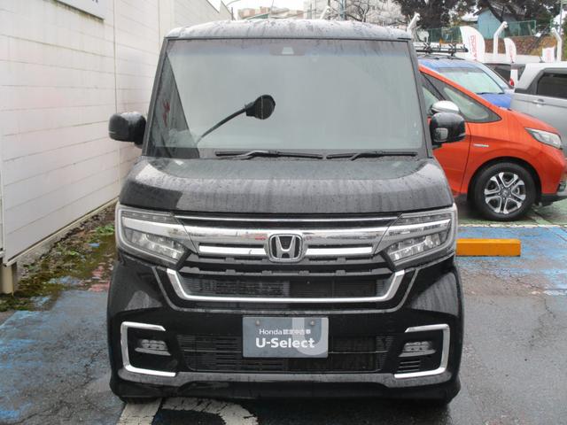 N-BOXカスタム Lターボ ワンオーナー ホンダセンシング LED 純正ナビ フルセグ BT バックカメラ ETC ナビ連動純正前後ドラレコ シートヒーター ルーフコンソール 両側パワスラ サイドカーテンエアバック 1オーナー(2枚目)