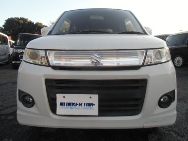 ワゴンＲスティングレー Ｔ　スマートキー　社外アルミ　ＴＢ　エアロ　インテリキー　ＷエアＢ　エアコン　キーフリー　ＰＳ　ＰＷ　運転席エアバック　フルフラ　衝突安全ボディ　ベンチシート　ＡＢＳ　電動格納ミラー（2枚目）