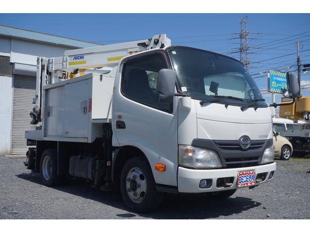 デュトロ 　高所作業車　ＳＥ０８Ｃ　８ｍ高所　ジャッキ自動張り出し　電工　ＦＲＰバケット　バッテリーユニット駆動　左右荷室　架装３０６８時間　常時バックカメラ（2枚目）