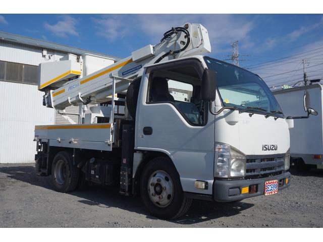 エルフトラック 高所作業車 アイチ製SH11A ジャッキ自動セット ブーム自動格納 架装部1893時間 走行6.9万キロ ETC ナビ TV ジョイスティック 左荷箱 走行6.3万キロ バックカメラ(3枚目)