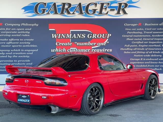 RX-7 タイプRB リビルトタービン交換済 TEIN車高調 HKSサイレントハイパワー WORK EMOTION ZR10 18inAW フロントアンダースポイラー フロントフォグランプ サイドスカート タワーバー(2枚目)