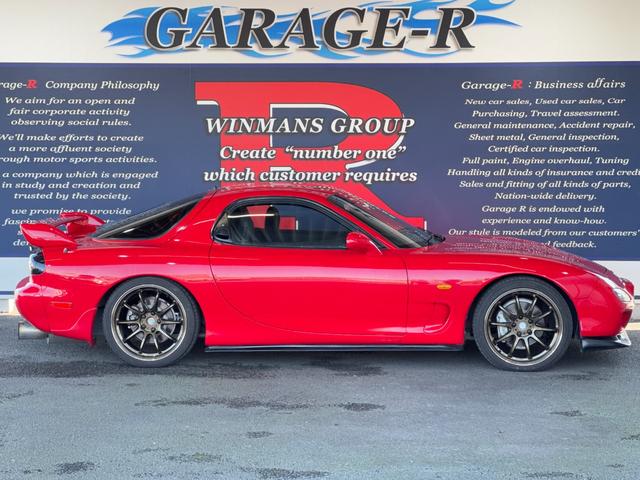 RX-7 タイプRB リビルトタービン交換済 TEIN車高調 HKSサイレントハイパワー WORK EMOTION ZR10 18inAW フロントアンダースポイラー フロントフォグランプ サイドスカート タワーバー(6枚目)