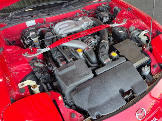 RX-7 タイプRB リビルトタービン交換済 TEIN車高調 HKSサイレントハイパワー WORK EMOTION ZR10 18inAW フロントアンダースポイラー フロントフォグランプ サイドスカート タワーバー(28枚目)