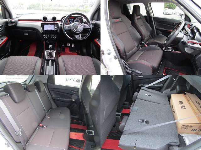 スイフトスポーツ ベースグレード 6速 マニュアル車 ターボ BLITZ車高調 ナビ フルセグTV Bluetooth対応 LEDヘッドライト プッシュスタート シートヒーター プッシュスタート(4枚目)