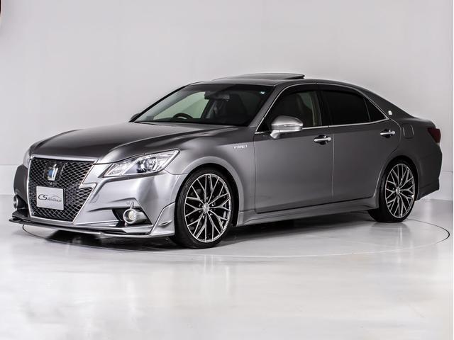 クラウンハイブリッド アスリートＳ　「プレシャスメタルカスタム」（禁煙車）（サンルーフ）（プレミアムサウンド）（パノラミックビューモニター（黒本革シート）（衝突軽減ブレーキ）（踏み間違い防止機能）（車高調）（２０インチアルミ）　ＨＤＤ（18枚目）