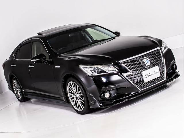 クラウンハイブリッド アスリートＳ　（サンルーフ）（黒本革シート）（パノラミックビューモニター）（フルエアロ）（オプション１８インチアルミ）（衝突軽減ブレーキ）（踏み間違い防止機能）レーダークルーズ　Ｂｌｕｔｏｏｔｈ対応　レギュラー仕様（7枚目）