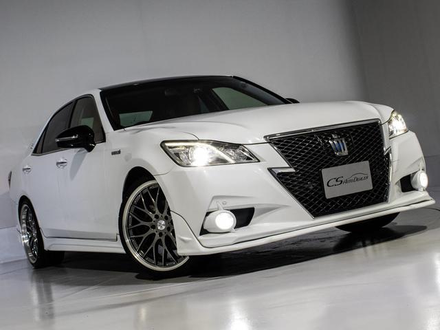 クラウンハイブリッド アスリートＳ　（禁煙車）（特注フォーブレザーシート）（２０インチアルミ）（フルエアロ）（レクサスパール＆ルーフブラックカスタム）衝突軽減ブレーキ　踏み間違い防止機能　レーダークルーズ　Ｂｌｕｅｔｏｏｔｈ対応（18枚目）